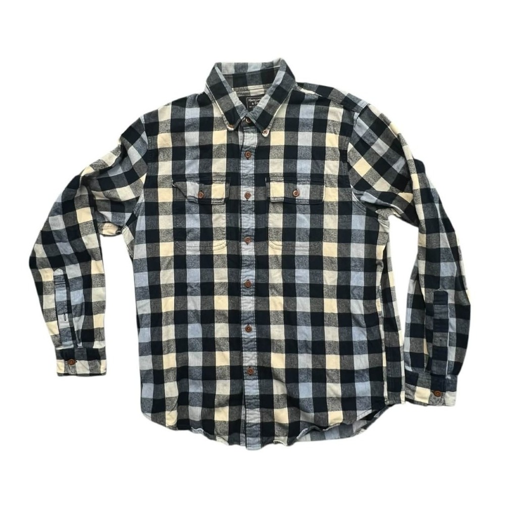 Abercrombie Fitch Mens‎ Plaid Flannel Long Sleeve Button Up Shirt XL